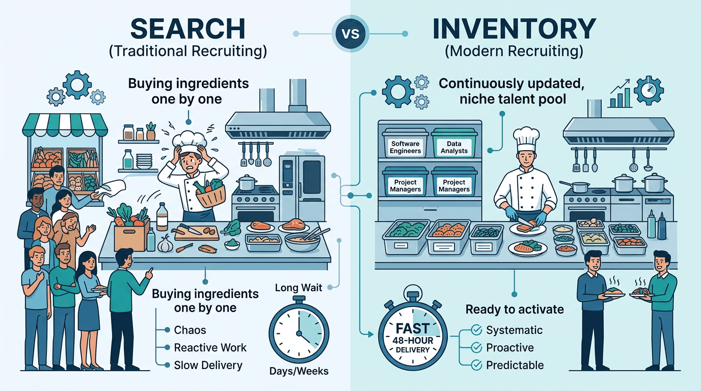 Search vs. Inventory in Recruiting